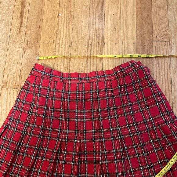 Vintage 90s Red Plaid Mini Skirt Size 10 - Picture 2 of 8